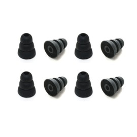 8 Pcs Large (L) Black Triple Flange Replacement Eartips Earbuds for Monster Beats Dr. Dre Tour, urBeats, Powerbeats and LG Tone