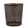 Deco 79 Metal Round Small Waste Bin with Laser Carved