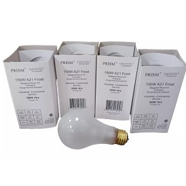 Prism 150W A21/FR 130V Rough Service Industrial Grade Bulbs 4-Pieces**NEW*
