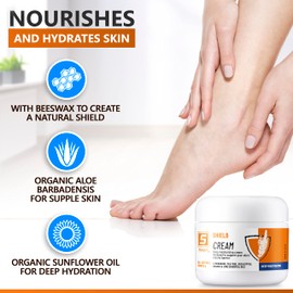 Solpri Shield Tea Tree Foot Cream with Lemongrass, Eucalyptus Oils to Soothe Eczema, Psoriasis, Rashes, Dry Itchy Feet 2 oz | Pair with Athlete's Foot Treatment, Ringworm Cream or other Foot Balms