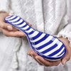 City to Cottage® Navy Blue Striped Handmade Hand Painted Ceramic