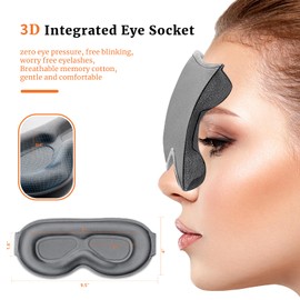 3D Contoured Cup Sleeping Eye Mask Soft and Gentle,Breathable, Comfortable for Side Sleep,Travellers, Yoga,Men, Women,Adjustable, with Silicone Ear Plugs for Sleeping Noise Reductions