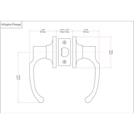Designers Impressions Arlington Design Black Passage Door Lever (Hall and Closet)