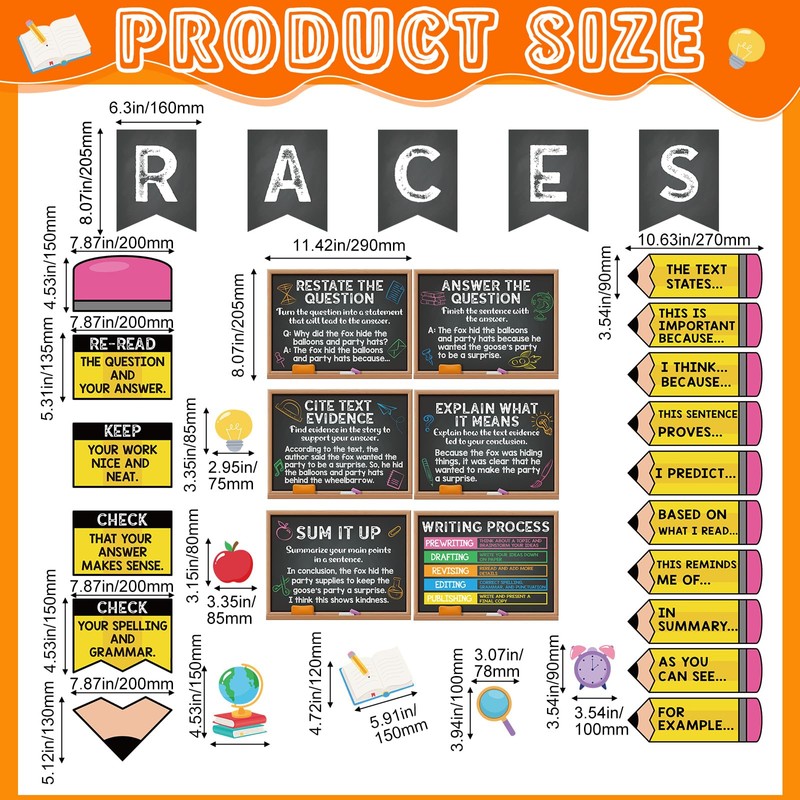 Pasimy Races Writing Strategy Bulletin Board Set Writing Process Posters