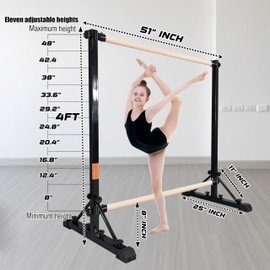 FC FUNCHEER Adjustable Ballet Barre,Portable Dance bar,Fitness Equipment for Dance & Balance Excercise,Super Sturdy for Balance Workout,Weight Limit 250 LBS