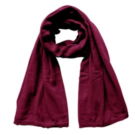 Mississhop Knitted Cashmere Beanie Hat Slouch/XXL Scarf/Gloves Wool Cashmere, Bordeaux _Scarf