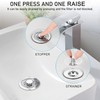 Bathroom Sink Plug with Hair Strainer, Universal Pop Up Drain