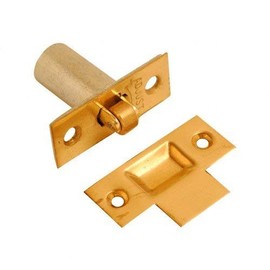 Dzina Adjustable Roller Catch 38mm Brass Plated Spring Loaded for Internal Doors (Brass Roller)