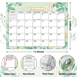 Magnetic Calendar for Fridge 2025, 12 Month Tear-off Magnetic Calendar from January 2025 to December 2025, Magnetic Family Calendar 2025 UK for Memo Plan Organizer (29×22cm)
