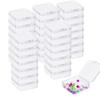 Dball 50 Pieces Small Clear Plastic Square Boxes with Lids