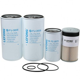 4 Pcs TONNISI ST-1014 Oil & Fuel & Water Separator Filter Kit Replaces P552100, P556916, P550467 Compatible With many Detroit Diesel Series 60 Applications
