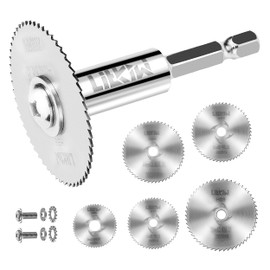 LitKiwi 1/4-Inch Hex Shank Rotary Drill Saw(with 5PCS Blades),HSS Saw Disc Wheel Cutting Blades for Drills Rotary Tools