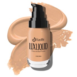 BaeBlu Organic Aloe-Based LUX Liquid Foundation, Natural Vegan Gluten-Free Made in USA, Cappuccino