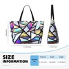 Edafol Geometric Iridescent Triangles Print Beach Bag Large Waterproof Sandproof