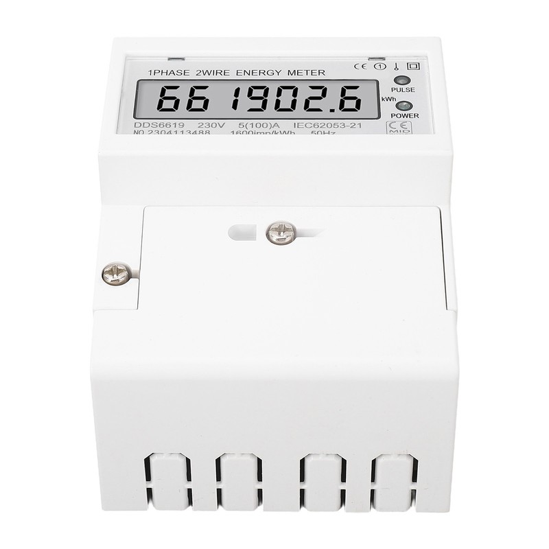 Electricity Meter 1 Phase 2 Wire LCD AC 5A 100A