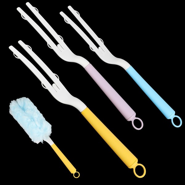 3Pack Replacement Duster Handles,3 Colors Detachable Dust Mop Handle,Replaceable Small