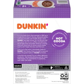 Dunkin' Milk Chocolate Hot Cocoa, 22 Keurig Pods
