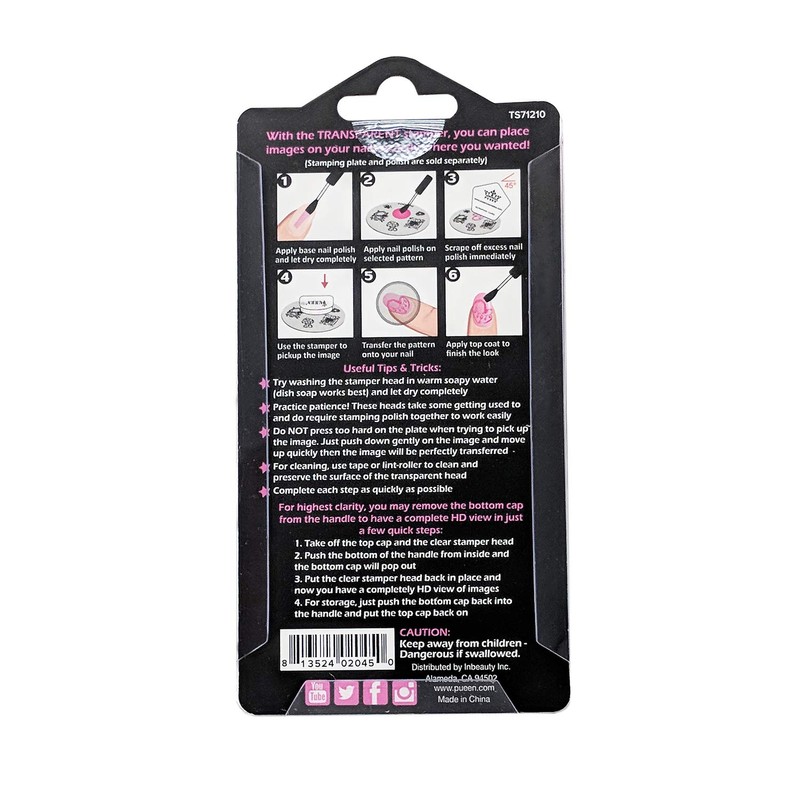 PUEEN 35mm HD Chunky Transparent Soft Stamper and Scraper Set