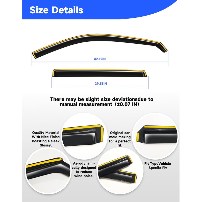 Breejoy in-Channel Window Rain Guards Fit for Honda CR-V CRV