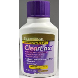 GoodSense ClearLax Polyethylene Glycol 3350, 8.3 oz. - EXP: 11/26