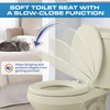 Plexon Soft Cushioned Toilet Seat, Round, Bone, Slow-Close Lid &