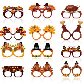 Thanksgiving Outfit Women - 12 PCS Paper Eyeglasses - Thanksgiving Dress Shirts Pajamas Sweatshirts for Girls | Friendsgiving Decorations Decor Party Supplies Essentials for Adults