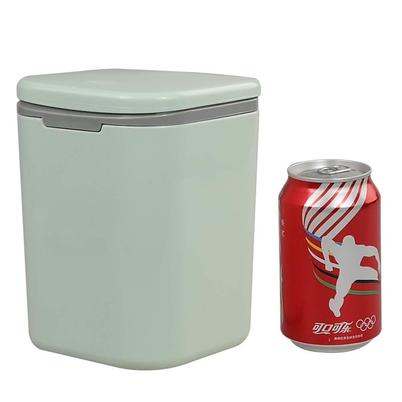Gitany Push-button Mini Desktop Dustbin with lid, Small Trash Bin