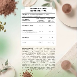 Pure Form VEGAN – Proteína Vegana de Origen Orgánico a base Chícharo, Arroz, Semilla de Calabaza y Linaza | Endulzada con Fruto del Monje | 600 gramos