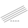 sourcing map 4Set M6-1.0x250mm Fully Threaded Rods, Threaded Rods Bar