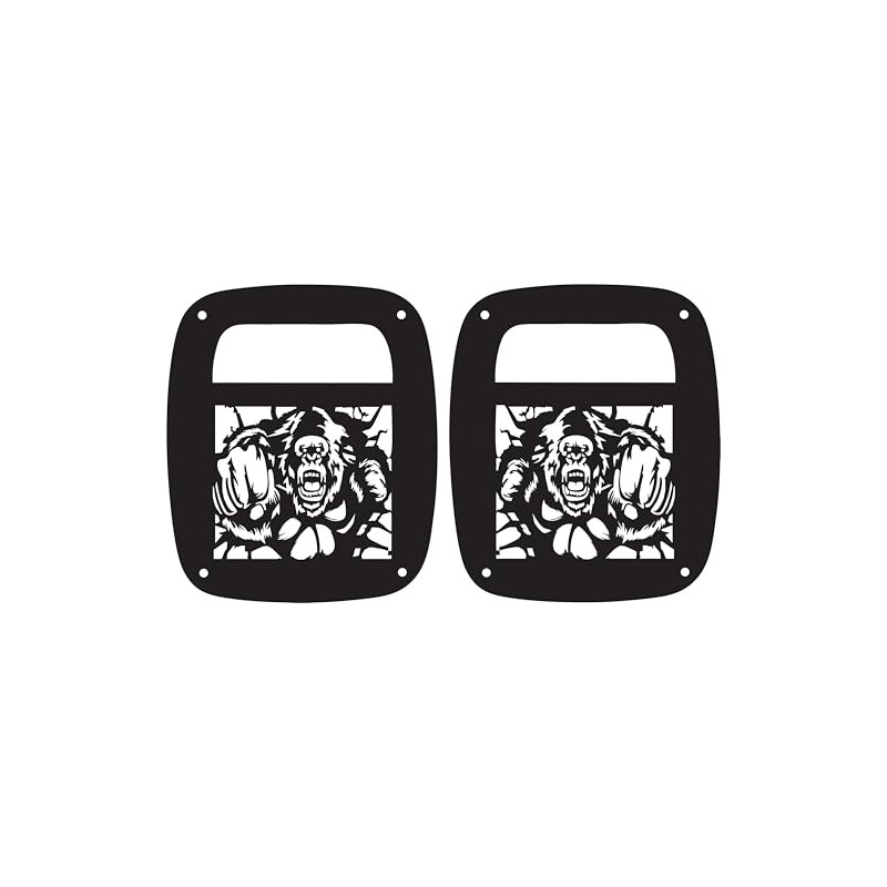 JeepTails Punching Gorilla Tail lamp Light Covers Compatible with Jeep