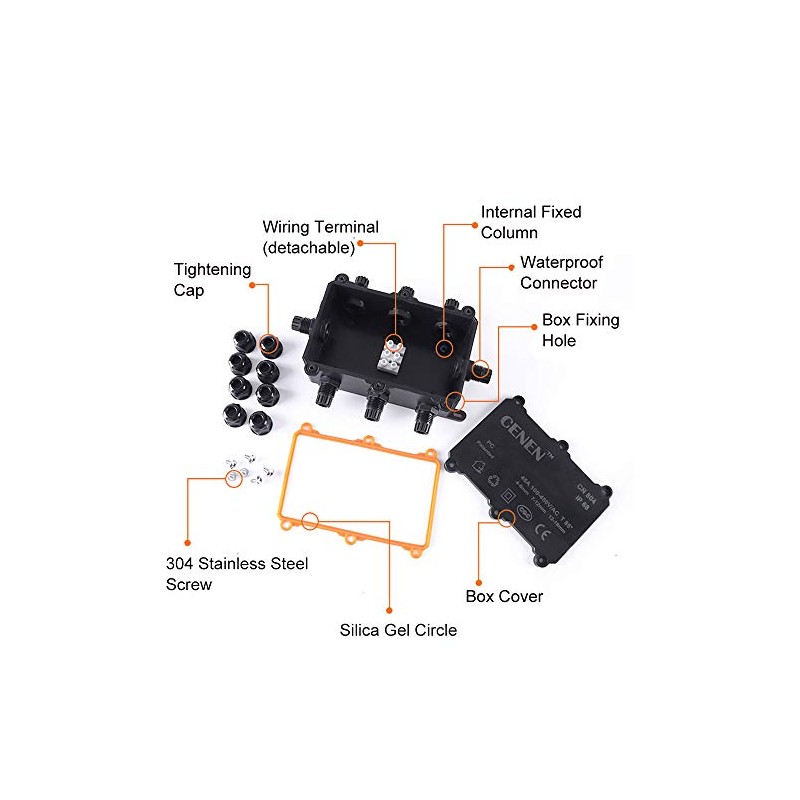 Vogueing Tool IP68 Electrical Cable Connector Waterproof Junction Box, Outdoor