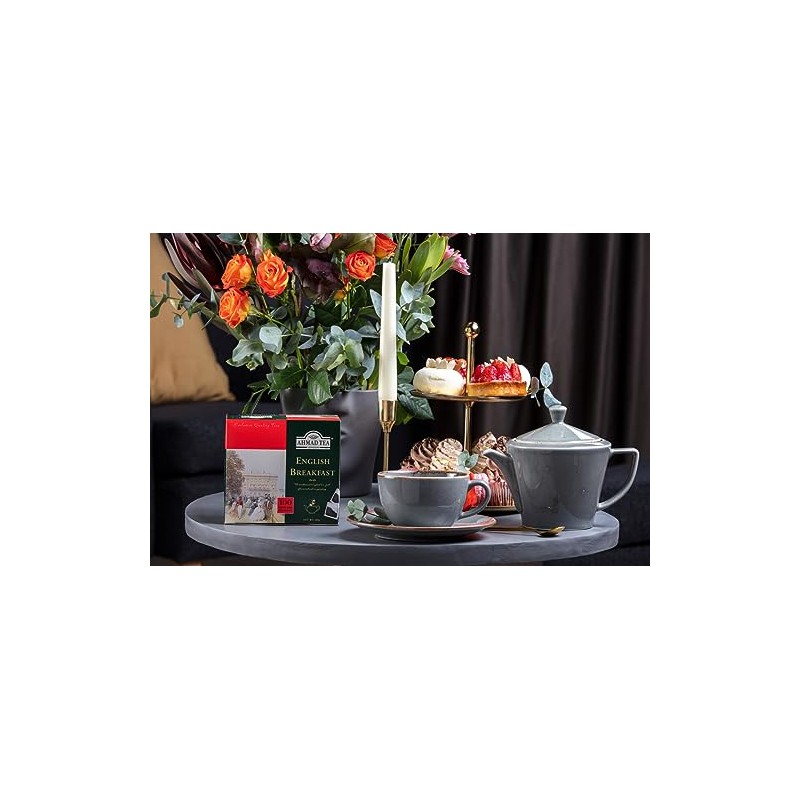 Ahmad Tea 100 Tagless Teabags, English Breakfast, Black Tea, 1