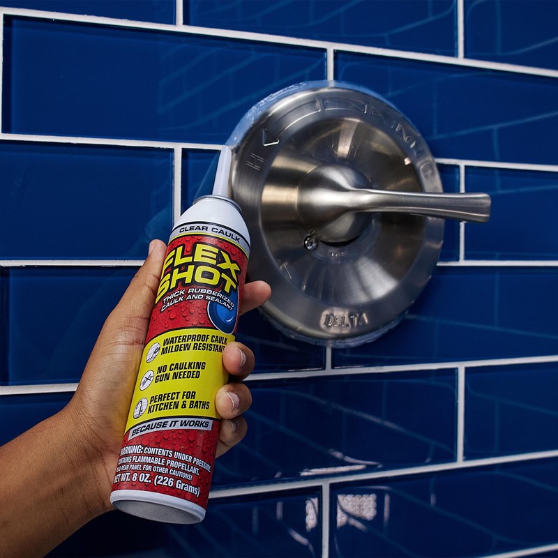 Flex Shot, Flexible Rubber Silicone Sealant, Waterproof Caulk, UV Resistant,