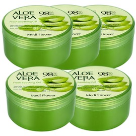 Aloe Vera Soothing Gel 98% 300mlx5pcs. Skin soothing moisture supply - 1. Aloe Fresh Soothing Gel 300mlx5pcs / 알로에베라 수딩젤 98% 300mlx5개피부진정수분공급 - 1.알로에 프레시 수딩젤 300mlx5개