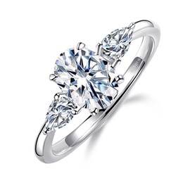1.5ct Radiant Cut Moissanite Rings for Women Vintage Oval Diamond Engagement Rings 925 Sterling Silver Moissanite Promise Wedding Ring Jewelry for Valentine's Day D Color VVS1 Clarity Lab Created