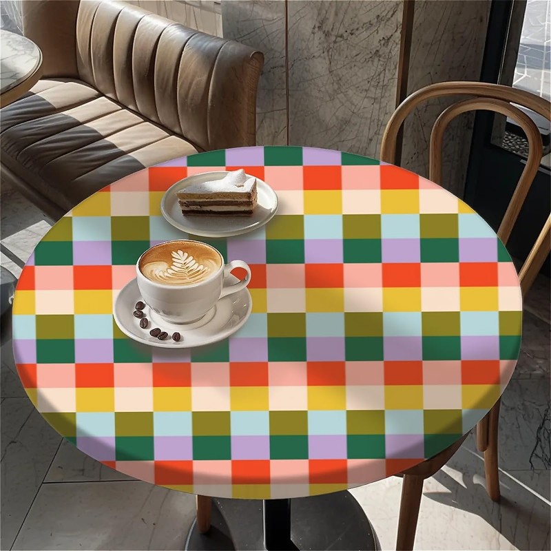 Outdoor Round Tablecloth with Elastic Band, Diameter 90 cm, Elastic