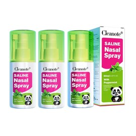 Cleanote Saline Nasal Spray for Children 3+, Soothe Nasal Mist with 360° Rotatable Nozzle and Fine Mist, Drug Free - 2.03 fl oz, 3 Pack