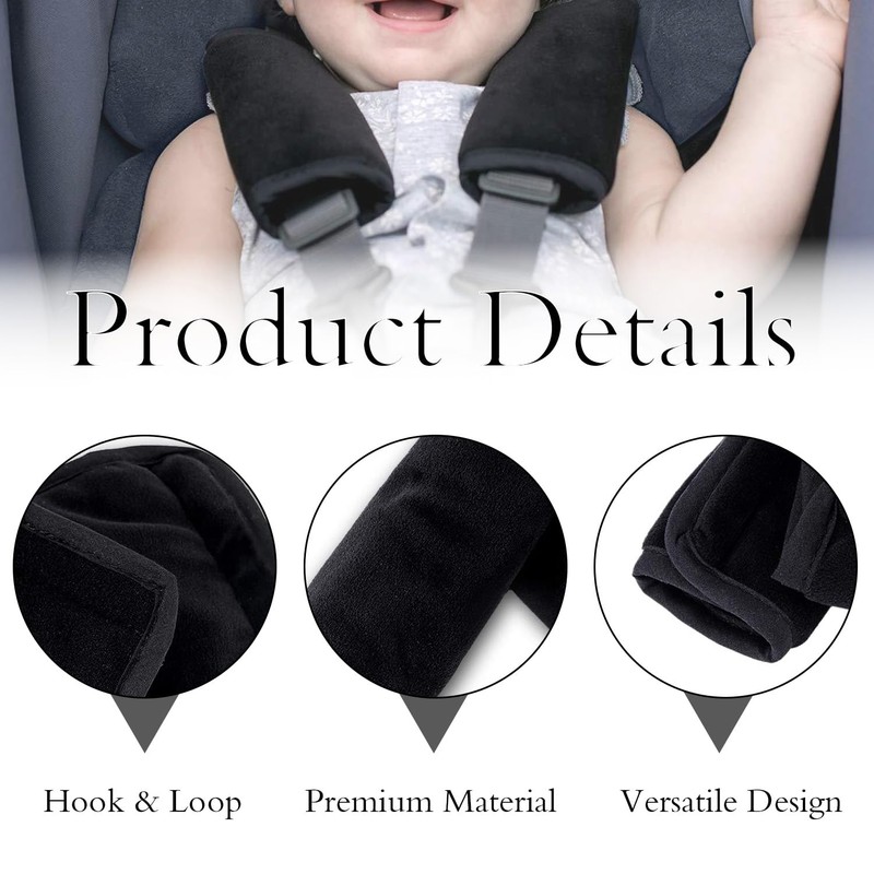Car Seat Strap Pads for Baby Kids, Covers for Car