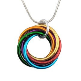 Möbii Pride Jewelry - Stylish Fidget Keychains, Necklaces, Earrings - by Steel Lynx (18in SNAKE Stainless Steel Chain, Medium, Rainbow)