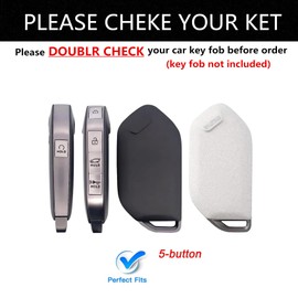 TALKMOON Key Fob Cover for Kia 5 Buttons Key Case,Heavy Key Shell Protector Accessories for 2025 2024 2023 Kia Telluride Sorento K4 K5 GT-Line Carnival Key Fob (Black)