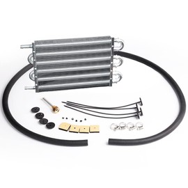 G-PLUS 6 Row AN6 Aluminum Engine Transmission Racing Oil Cooler with Mounting Kit Silver, Compatible with Universal Car Truck Trans Full