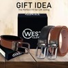 West clever Genuine Cowhide Leather Reversible Belt for Men 35mm