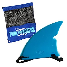 Fin Fun Shark Fin with Included Travel Bag - Adjustable Shark Costume for Swimming - Lightweight Snorkel or Pool Toy for Kids & Adults - (Blue)