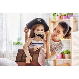 Sunne Tropical Children Boys Girls 4-12 Years Old EMBROIDERY Kids costume face masks (Pirates 2 Masks)