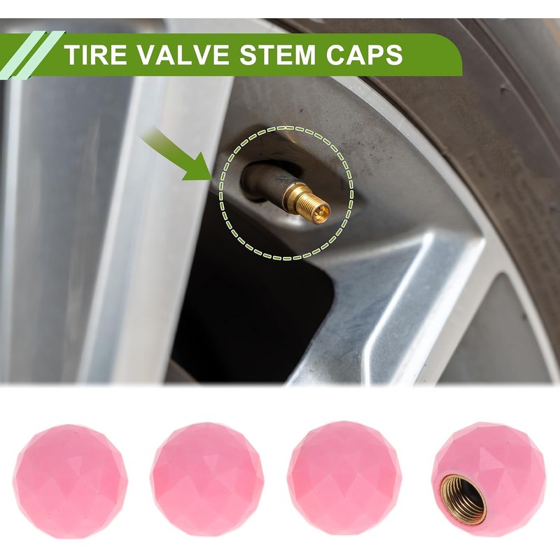Tapones decorativos para válvula de neumático, estilo bola brillante, color