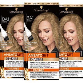 Diadem BA1 Blonde Level 3 (22ml), Permanent Hair Colour for Hairline Concealing in Just 10 Minutes, Root Colour with Oil-Containing, Nourishing Formula