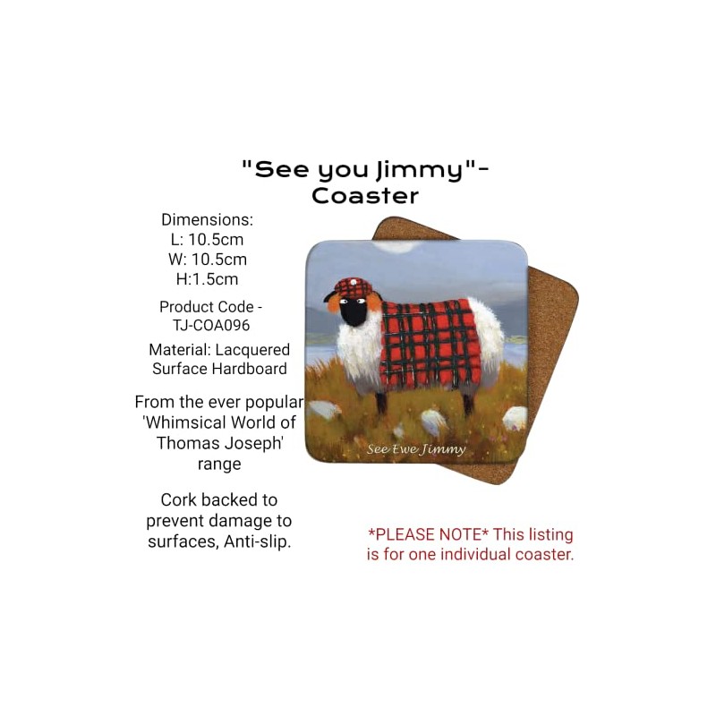 See Ewe Jimmy Coaster by Thomas Joseph - Funny Sheep
