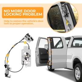 6L3Z-18264A01-B 6L3Z-18264A00-B Rear Door Lock Latch & Cable Assembly Left Driver & Right Passenger Side Compatible with Ford F150 04-08 Extended Cab Pickup