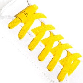 Schnüris® Elastic Shoelaces without Tying Length 100 cm I Shoelaces with Quick Release 6 mm or 7 mm I Magnetic Rubber Shoe Laces I Smartclip Shoelaces for Children and Adults, Yellow - Wide