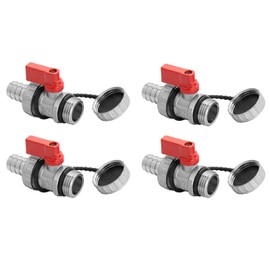 4Pcs Brass Ball Valve, DN15 Brass Drain Ball Valve 1/2" Male BSP Thread to Garden Hose